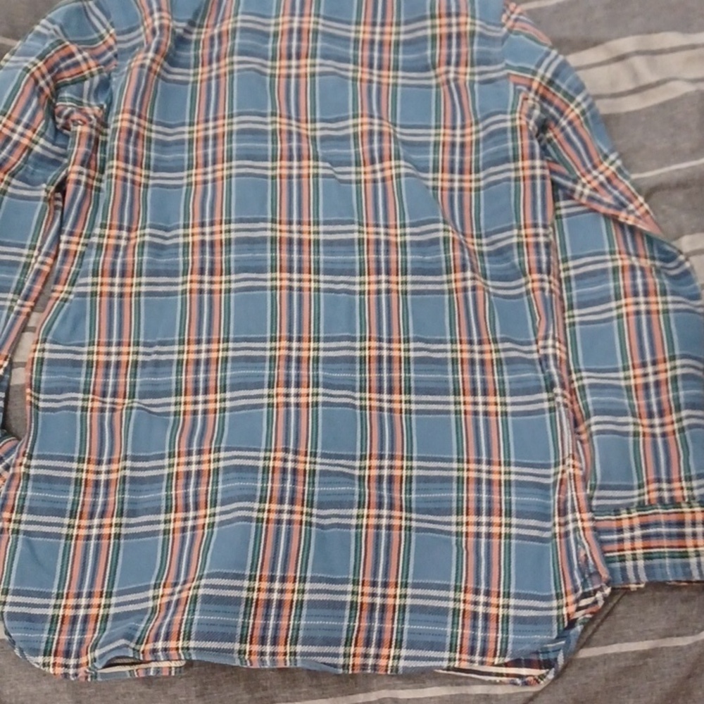 Polo Ralph Lauren Men's Small Blue Plaid Flannel Long Sleeve Button Down Shirt - Picture 5 of 5